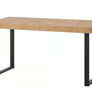 Mesa extensible, xapa de roure/negre, 150/200 x 80 cm